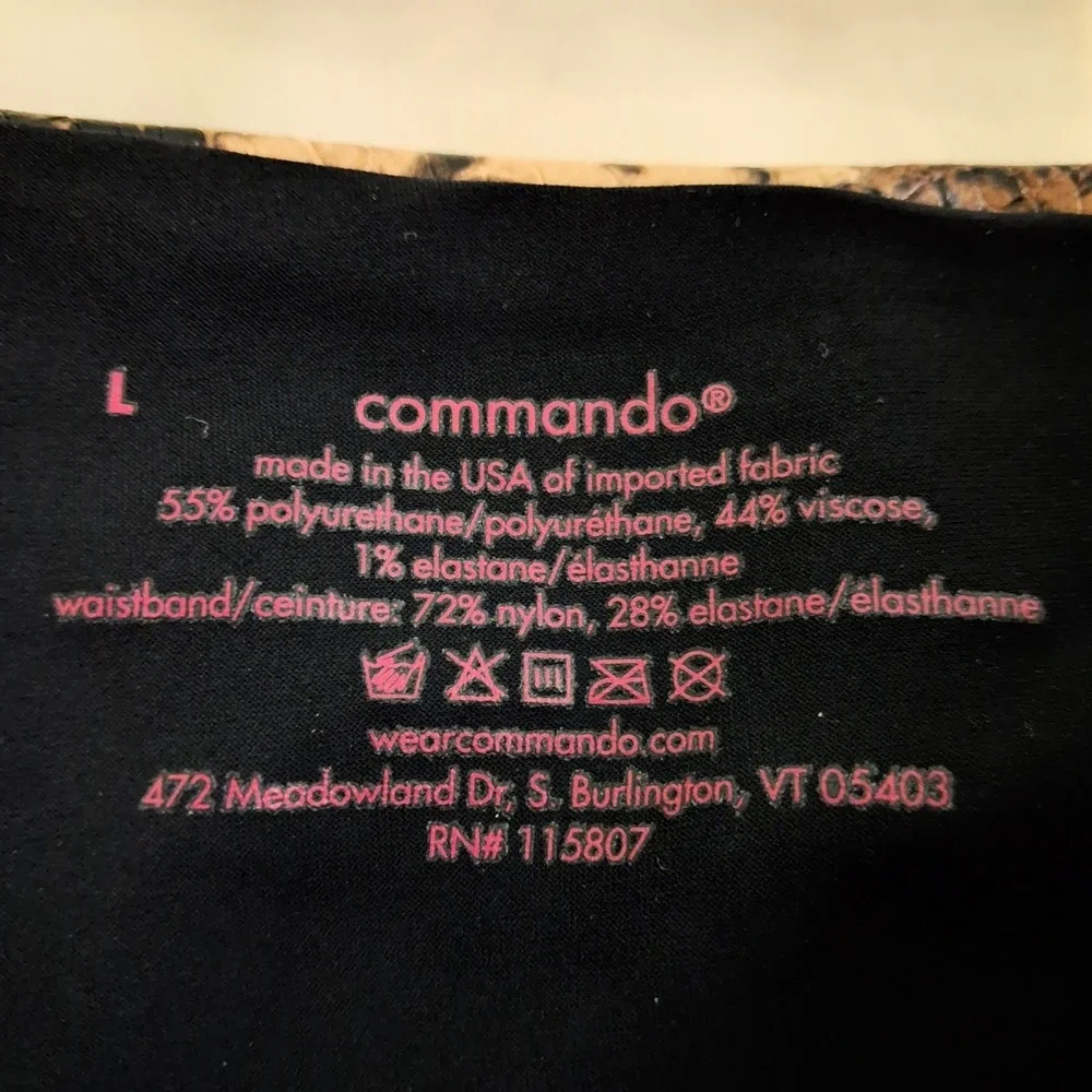 Commando Perfect Control Faux Leather Compression High Rise Leggings Snake Sz L - Picture 6 of 10